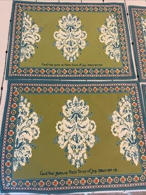 Blue, Olive & Orange Placemat Set of 4